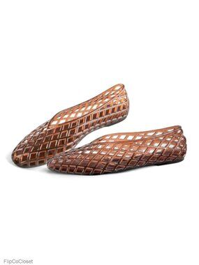 Jelly Mary Jane Ballet Flats Mesh Hollow Slip On Square Toe Women's Shoes